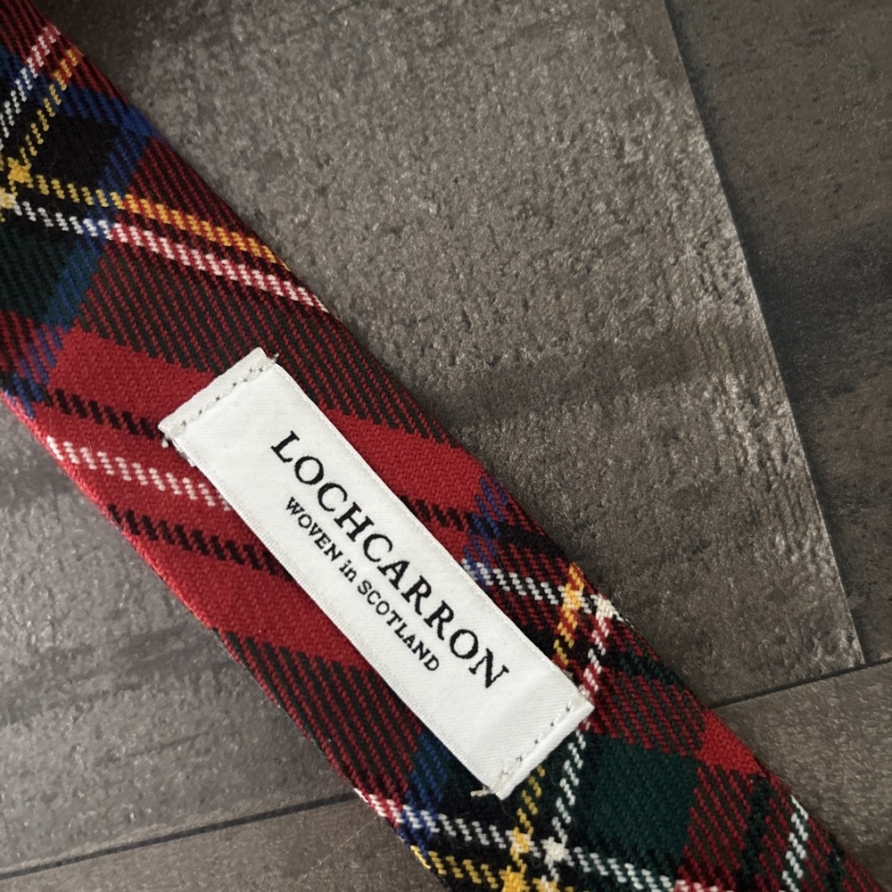 Polo Ralph Lauren Belt Men 42 Red Tartan Plaid Lochcarron Holiday Festive D ring - Picture 4 of 9